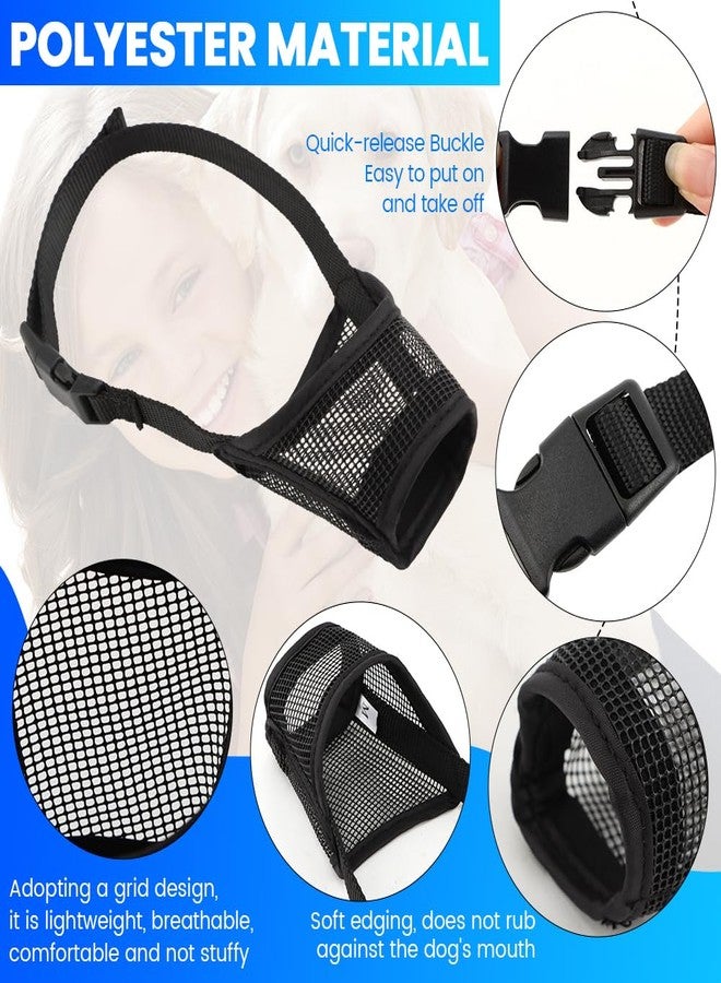 Tookie 3pack Dog Muzzle Suits for Small Medium Large Dogs, Drinkable Breathable Mouth Guard, Adjustable Strap Soft Dog Muzzle to Prevent Biting Chewing, Air Mesh Muzzles for Scavenging Licking (XS+S+M) - Image 3
